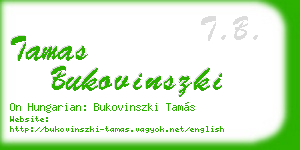 tamas bukovinszki business card
